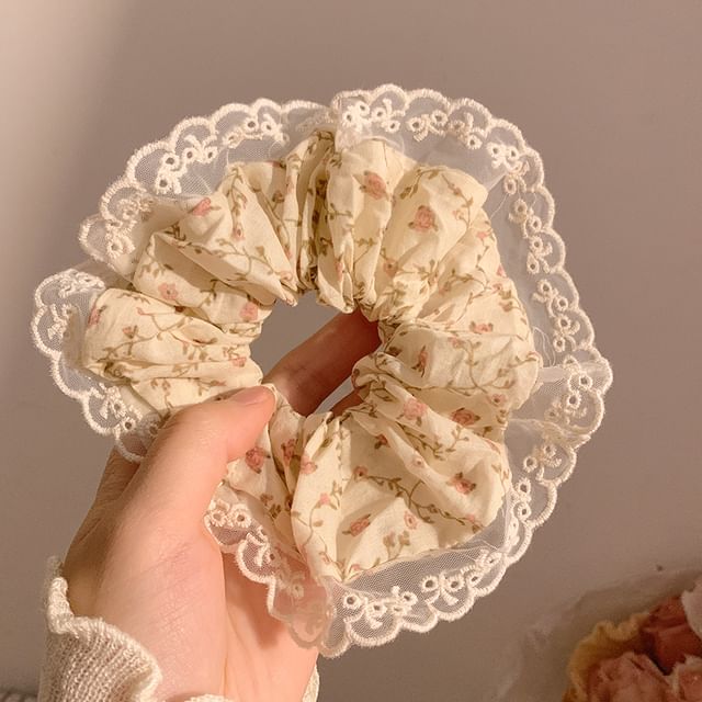 Lace Floral Designs) Trim Scrunchie / Bandana (Various