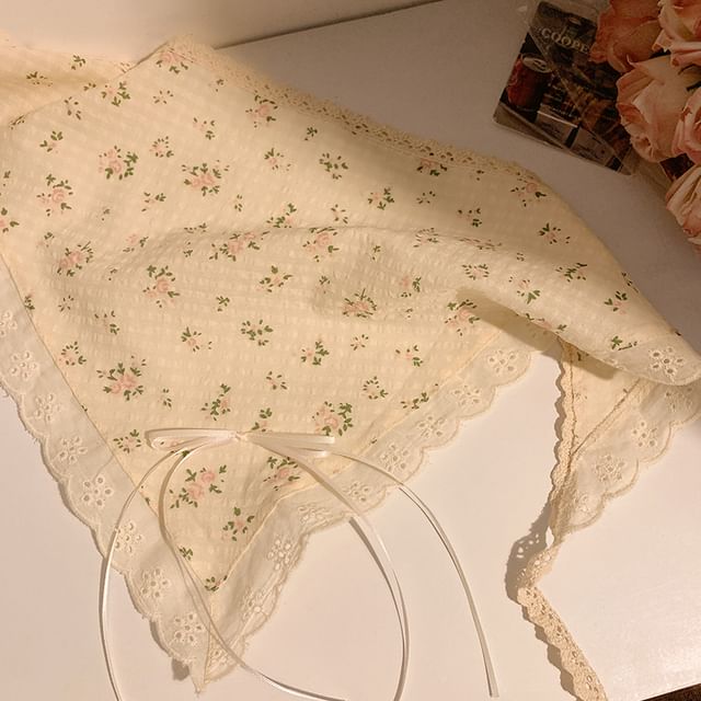 Lace Floral Designs) Trim Scrunchie / Bandana (Various