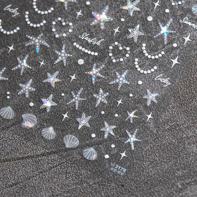 Autocollants pour nail art en forme d'étoile de mer (différents modèles)
