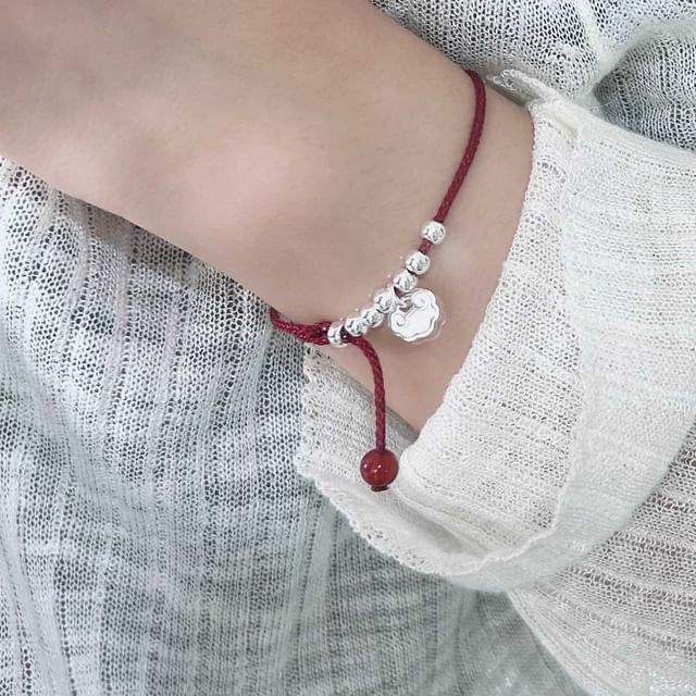 Rope Beaded Anklet Silver / Bracelet