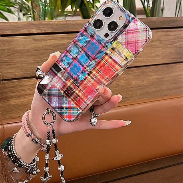 Case Plaid Phone Holographic