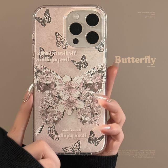 / Butterfly Case Set Phone Strap