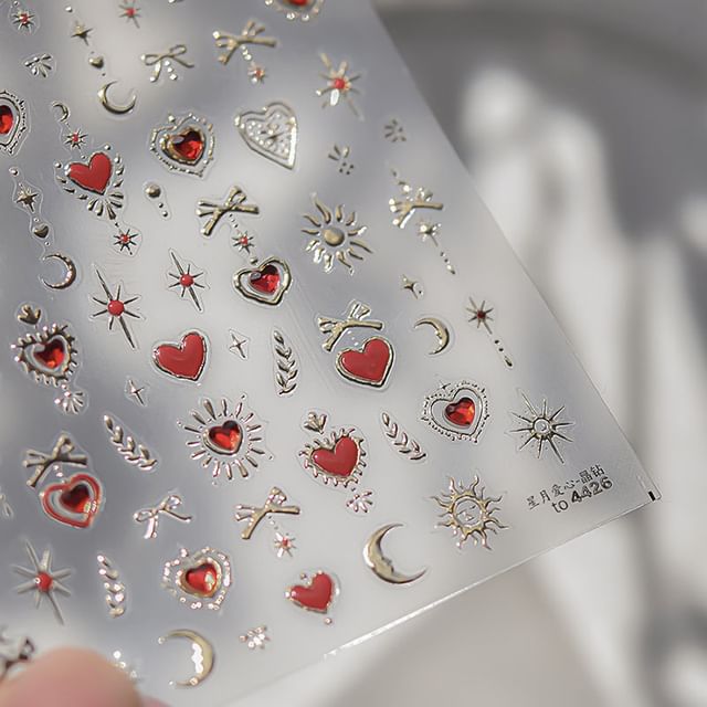 Mond & Herz Nail Art Sticker