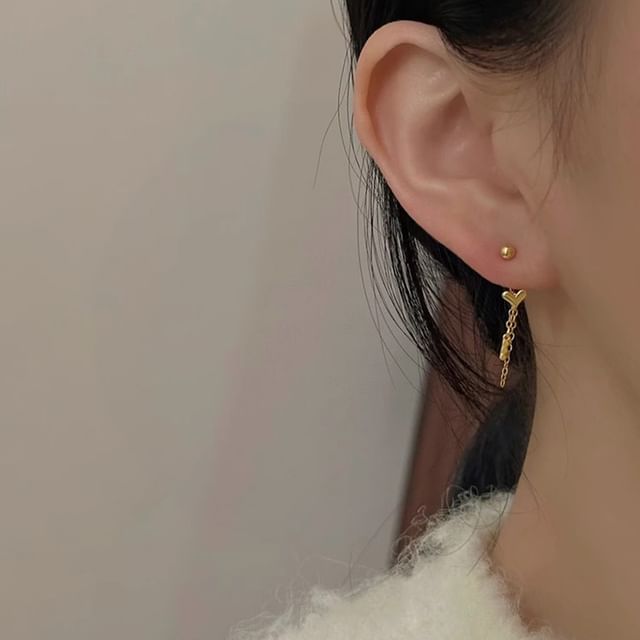 Alloy Heart Earring Threader