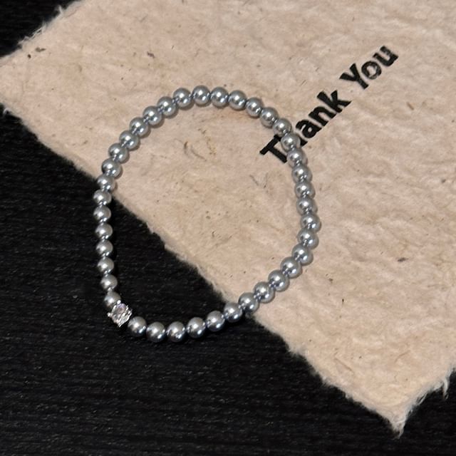 Rhinestone Faux Pearl Alloy Bracelet