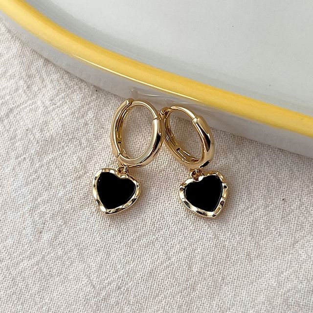 Drop Alloy Heart Earring