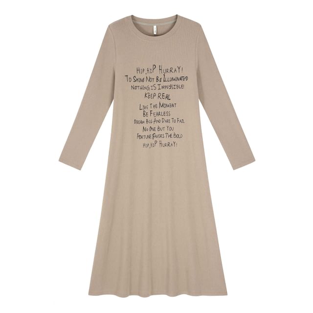 Long-Sleeve Lettering Dress