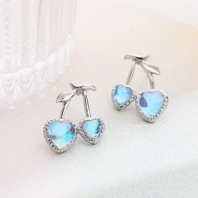 Cherry Clip-On / Earring Heart Stud