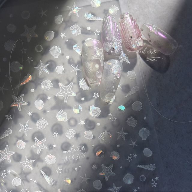 Muschel-Nagelkunst-Aufkleber