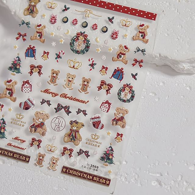 Autocollants Nail Art de Noël de dessin animé