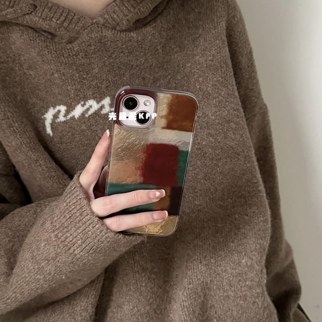 Coque de téléphone à blocs de couleurs