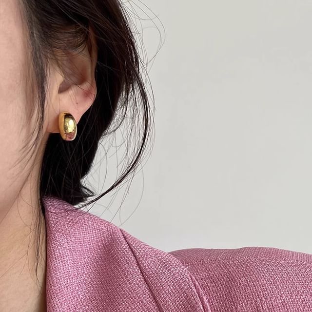 Hoop Earring Sterling Glossy 925 Silver
