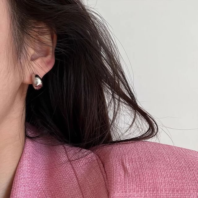 Hoop Earring Sterling Glossy 925 Silver