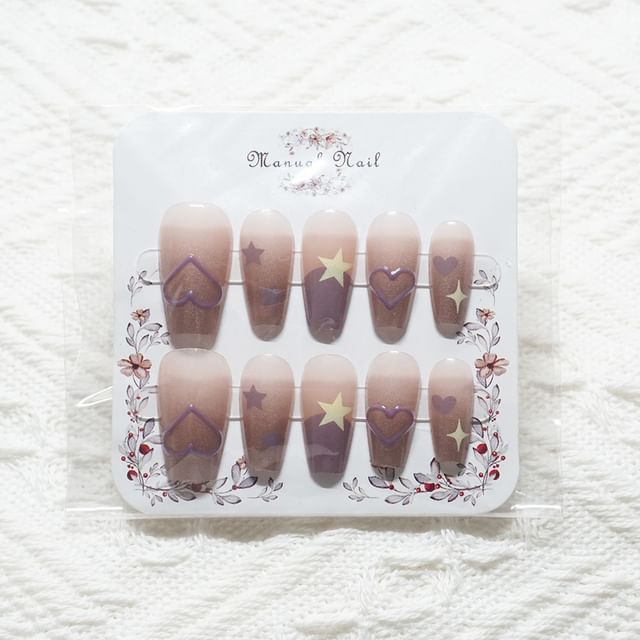 Ongles à pression en forme de cœur étoilé