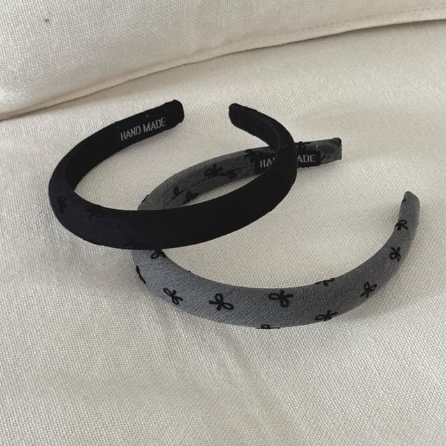 Bow Embroidered Fabric Headband