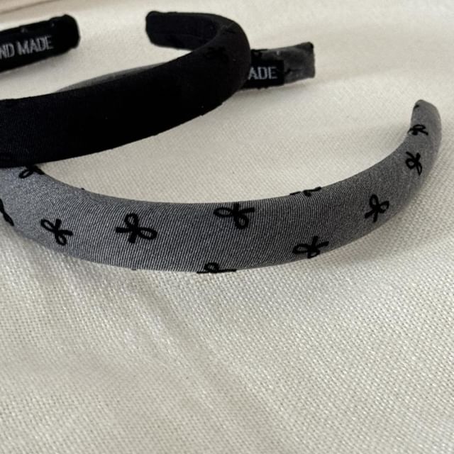 Bow Embroidered Fabric Headband