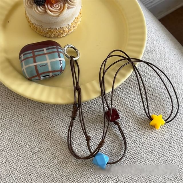 Charm Lanyard Dog Plaid Earphone Pro Case / AirPods Skin