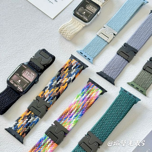 Braided Apple Band Buckled Watch