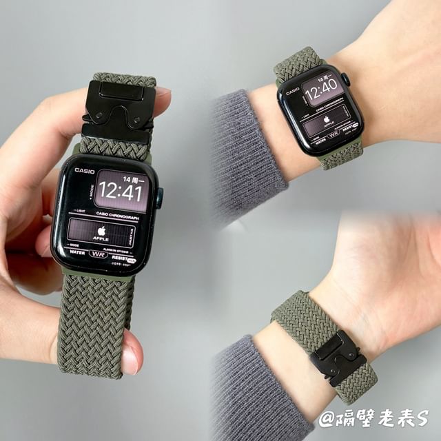 Braided Apple Band Buckled Watch