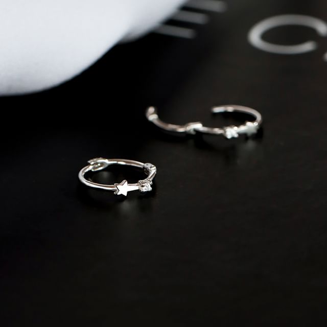 Earring Ear / Star S925 Huggie Sterling Silver Cuff
