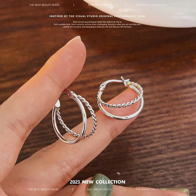 Alloy Earring Hoop Layered