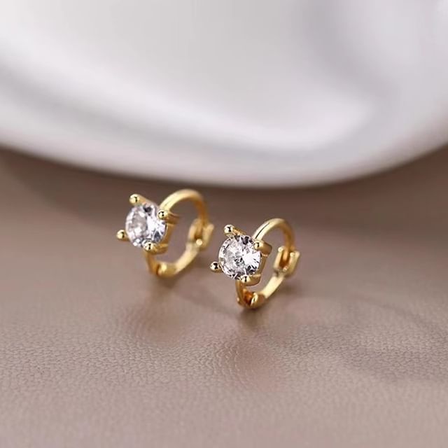 Huggie Alloy Rhinestone Earring