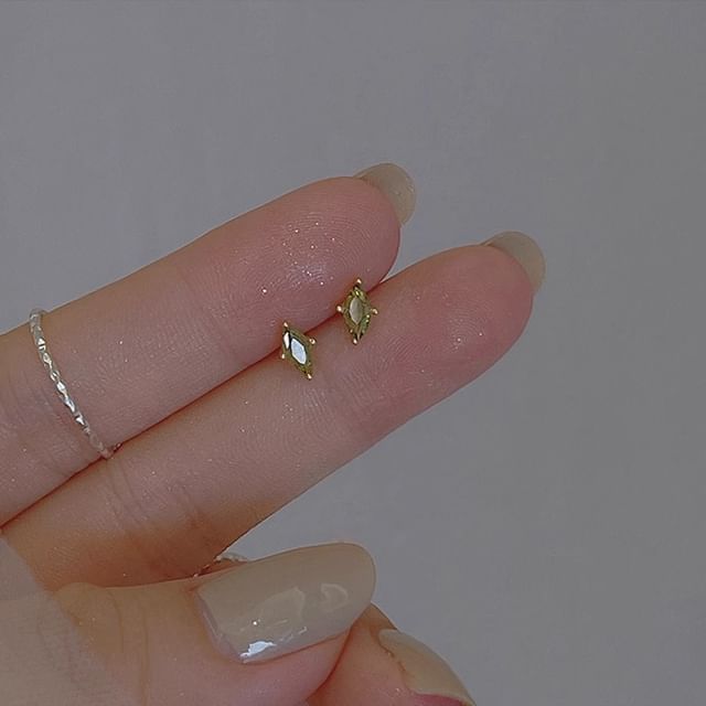 Rhinestone Earring Stud Alloy