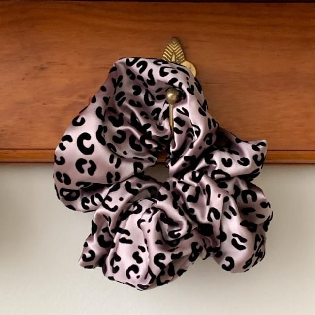 Print Hair Scrunchie Leopard