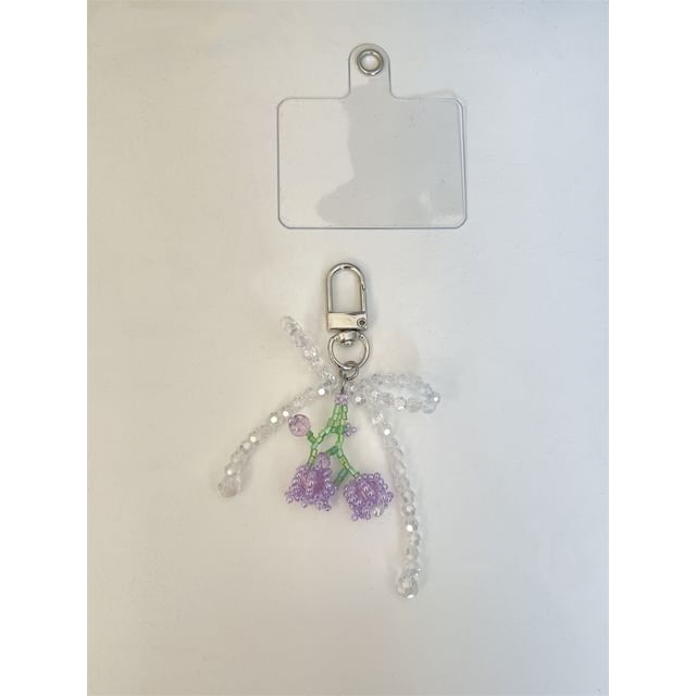 Flower Bow Phone Charm Beaded