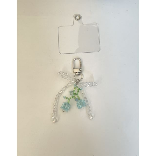 Flower Bow Phone Charm Beaded