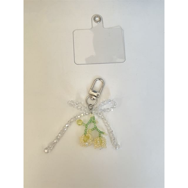 Flower Bow Phone Charm Beaded