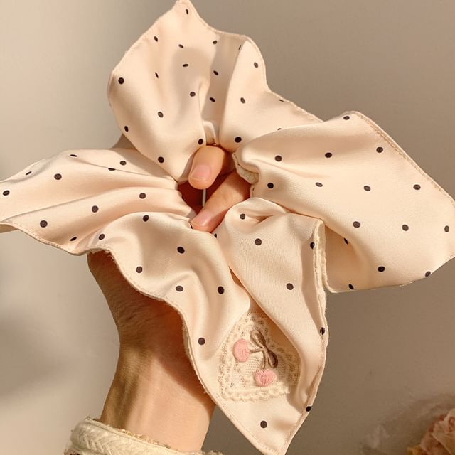 Polka Cherry Scrunchie / Applique (Various Designs) Dot
