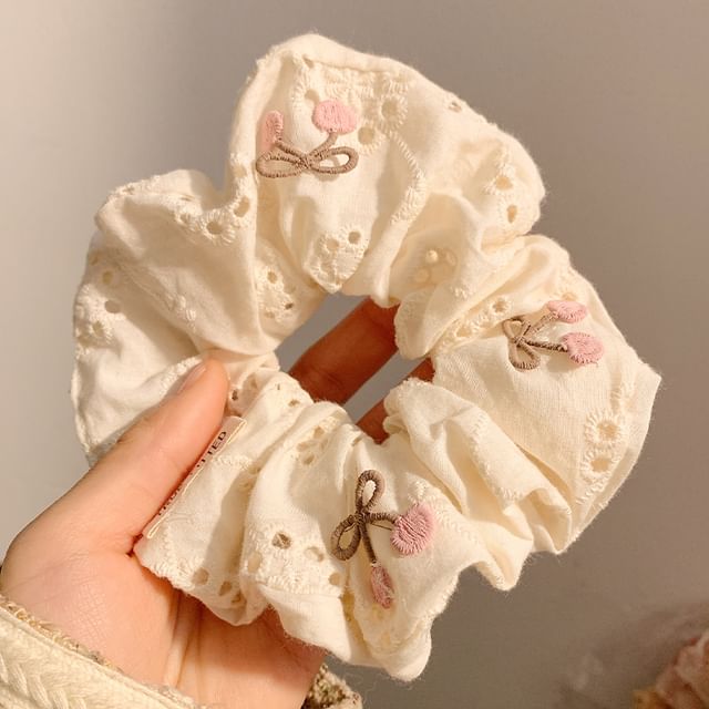 Polka Cherry Scrunchie / Applique (Various Designs) Dot