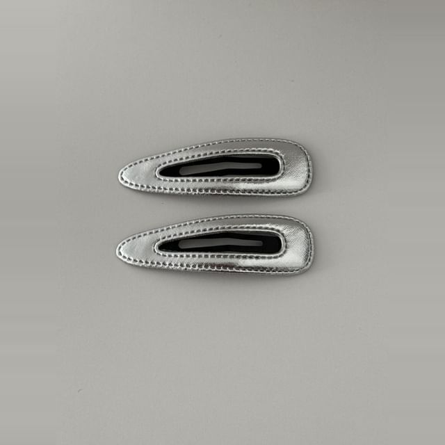 Set Geometric Hair Alloy Clip