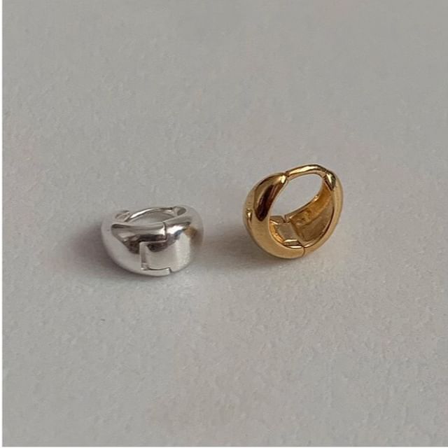 925 Hoop Sterling Silver Glossy Earring