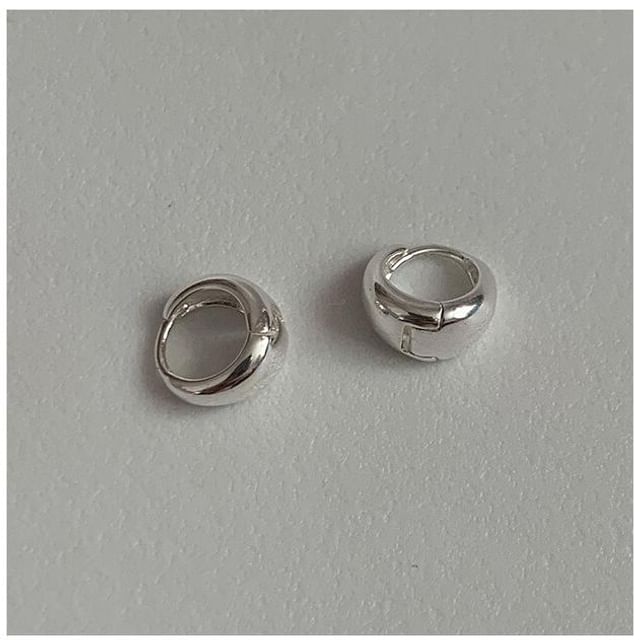925 Hoop Sterling Silver Glossy Earring