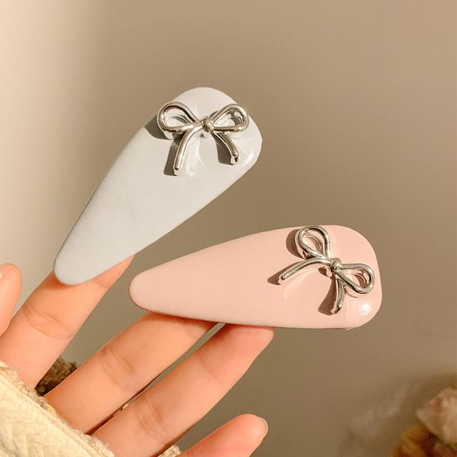 Hair Clip Leather Bow Faux
