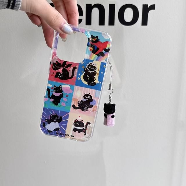 / Case Set Phone Cat Charm
