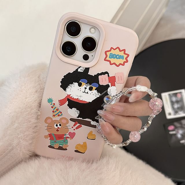 Strap Phone / Cartoon Bead Case Set Print