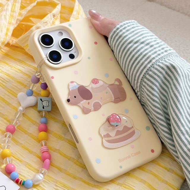 Dog Bead Phone / Set Case Strap Print