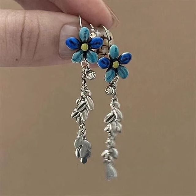Floral Dangle Earring Alloy