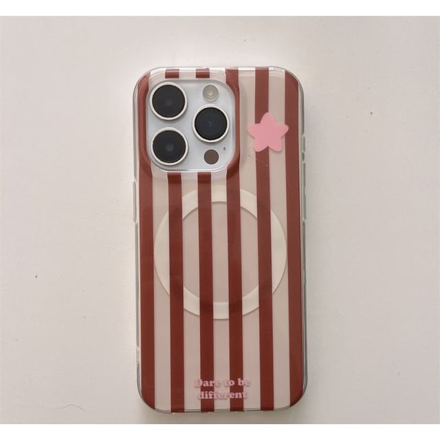 (Compatible Magnetic with MagSafe) Striped Case Phone Star