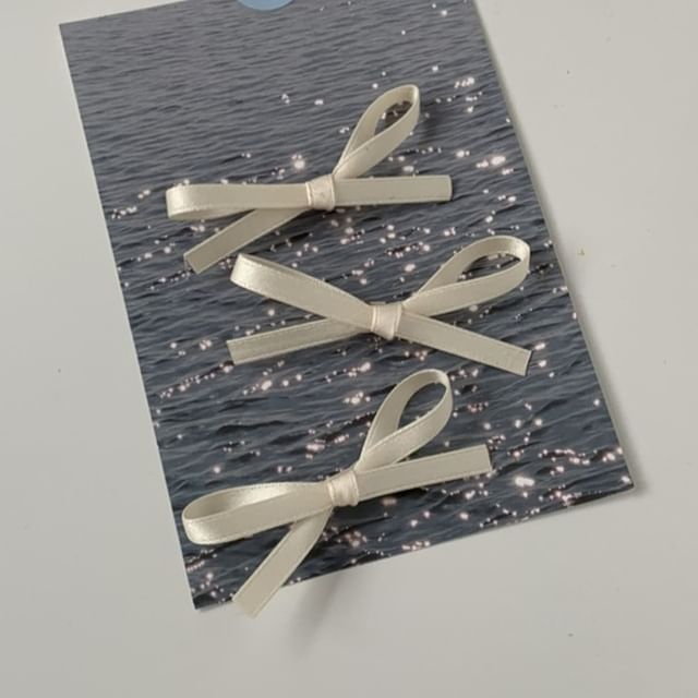 Set Bow Clip of Hair Plain 3:
