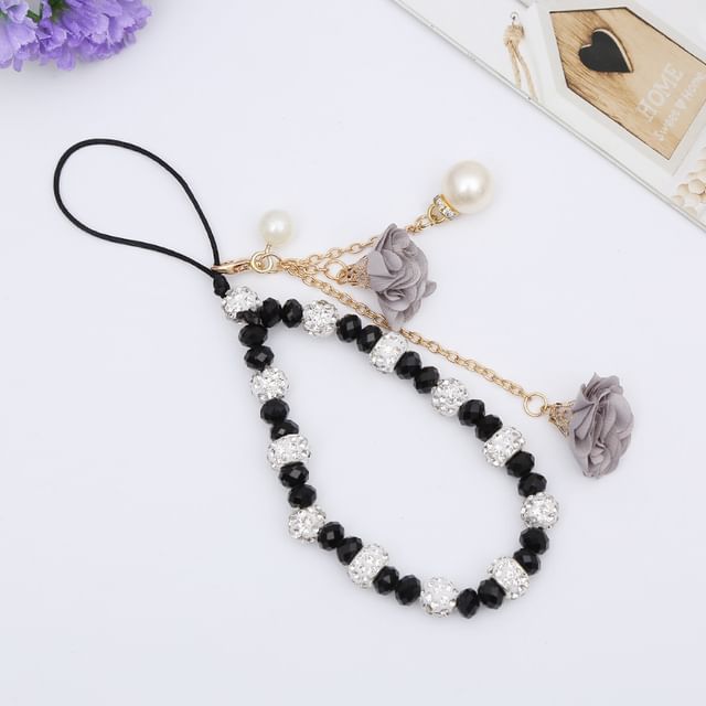 Faux Crystal Floral Strap Phone