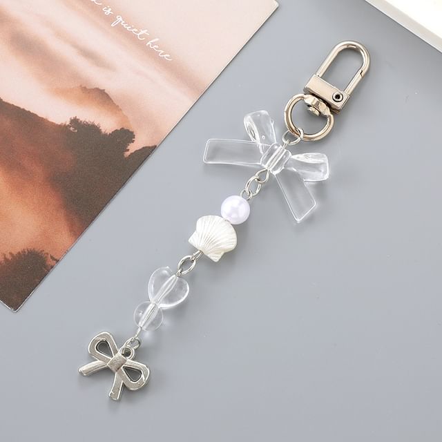 Phone Faux Bow Charm Pearl