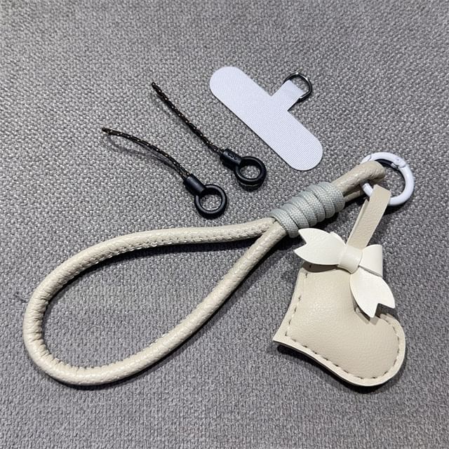 Strap with Phone Lanyard Bear and Pad Leather Faux