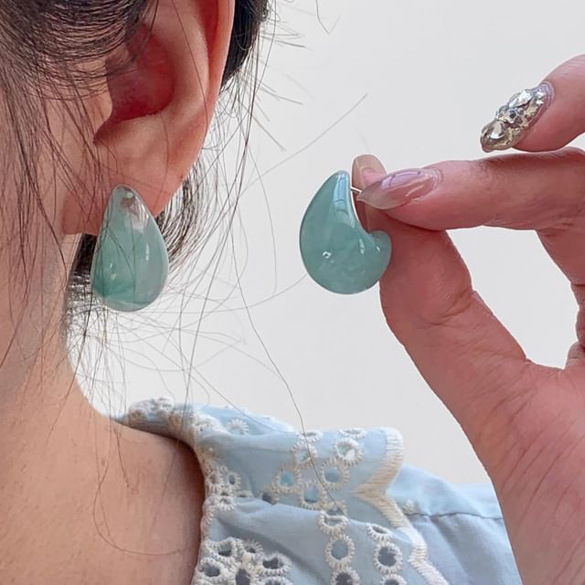 Leverback Glazed Water Earring Drop