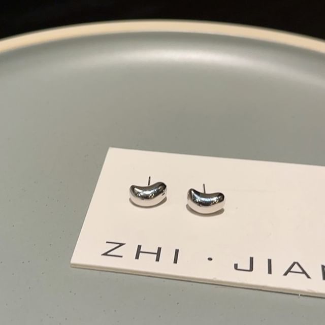 Stud Sterling Bean 925 Silver Earring