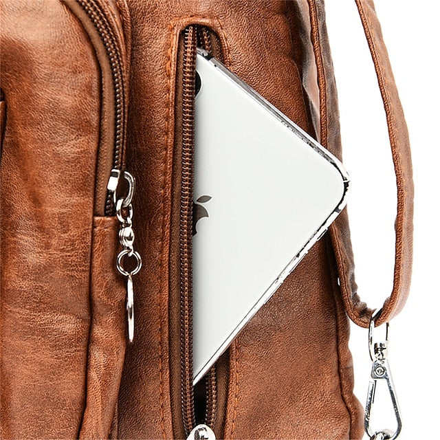 Sac - Sac Hobo en similicuir pour femme style vintage marron