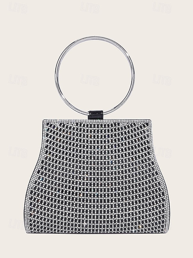 Crystal Handle Evening Gold with Ring – Clutch Elegant